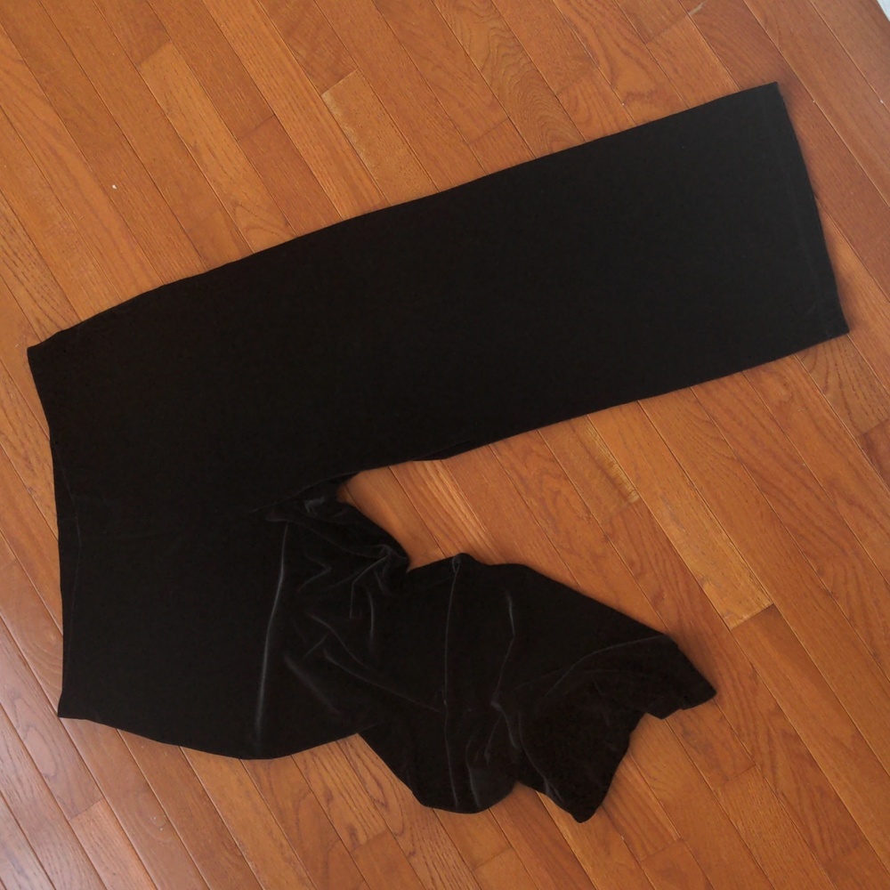 Black Velvet Wide Leg Pants